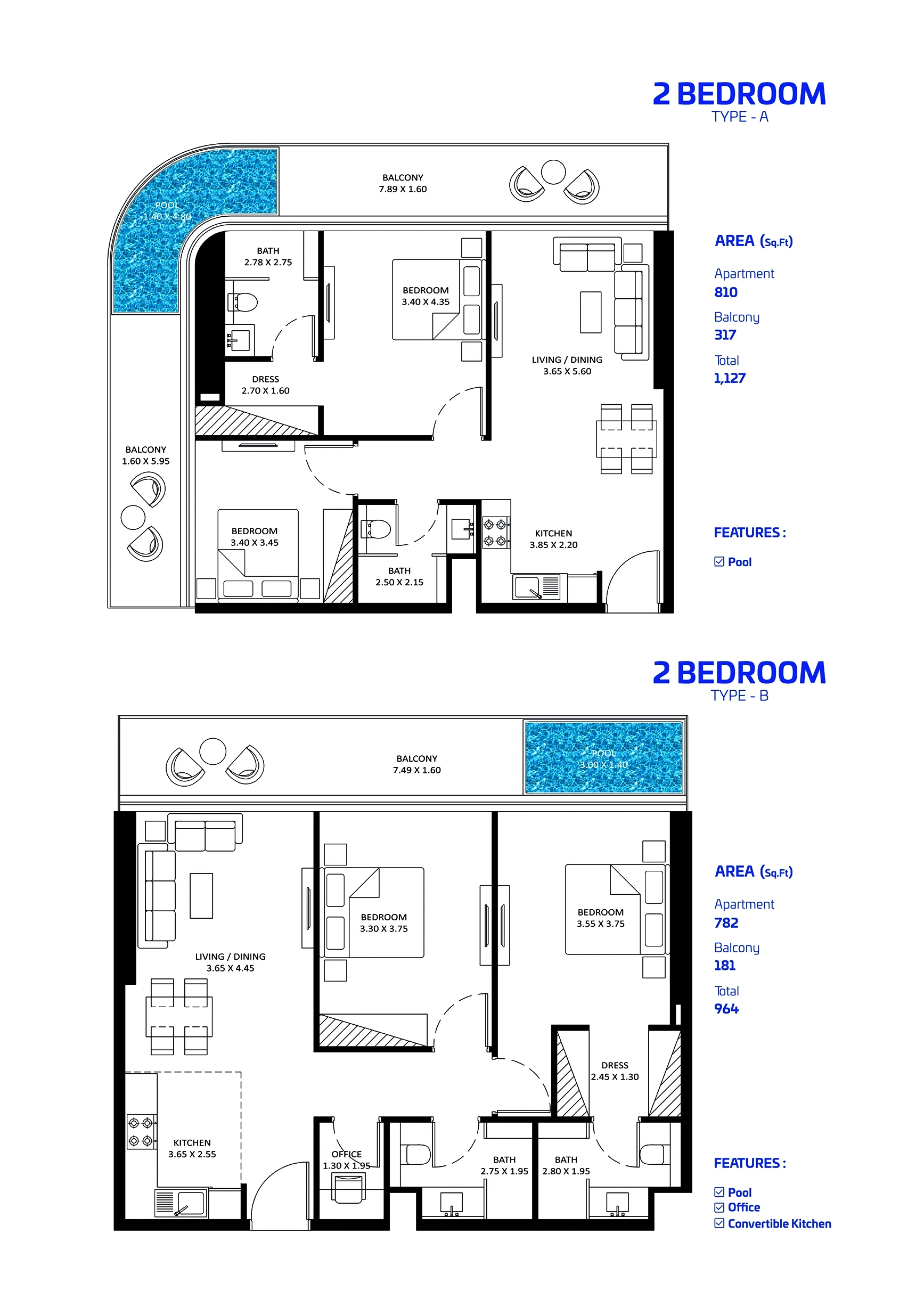 Skyz Danube 2br floor plan